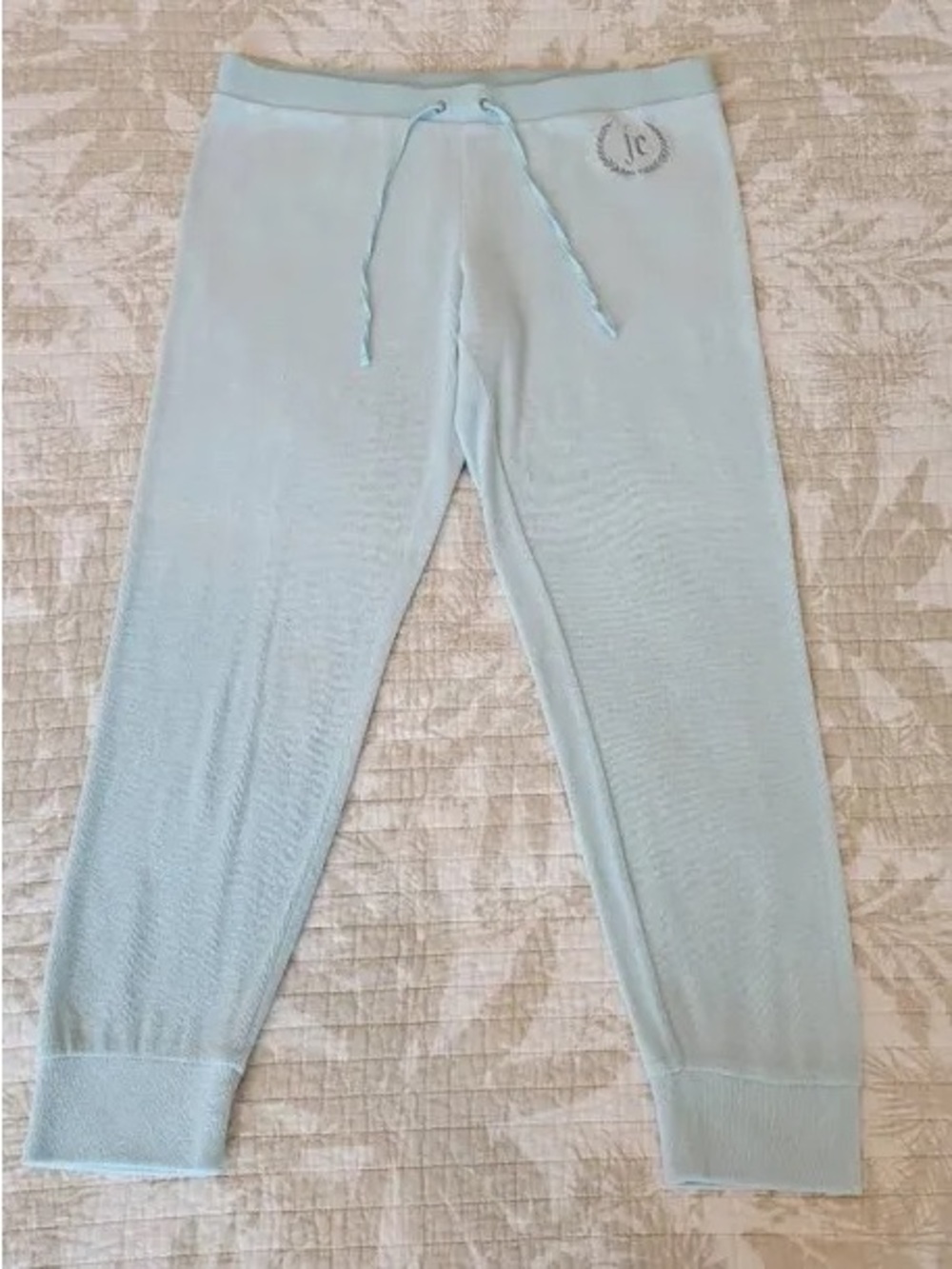 Juicy Couture Pale Blue terry cloth Joggers with JC Crest